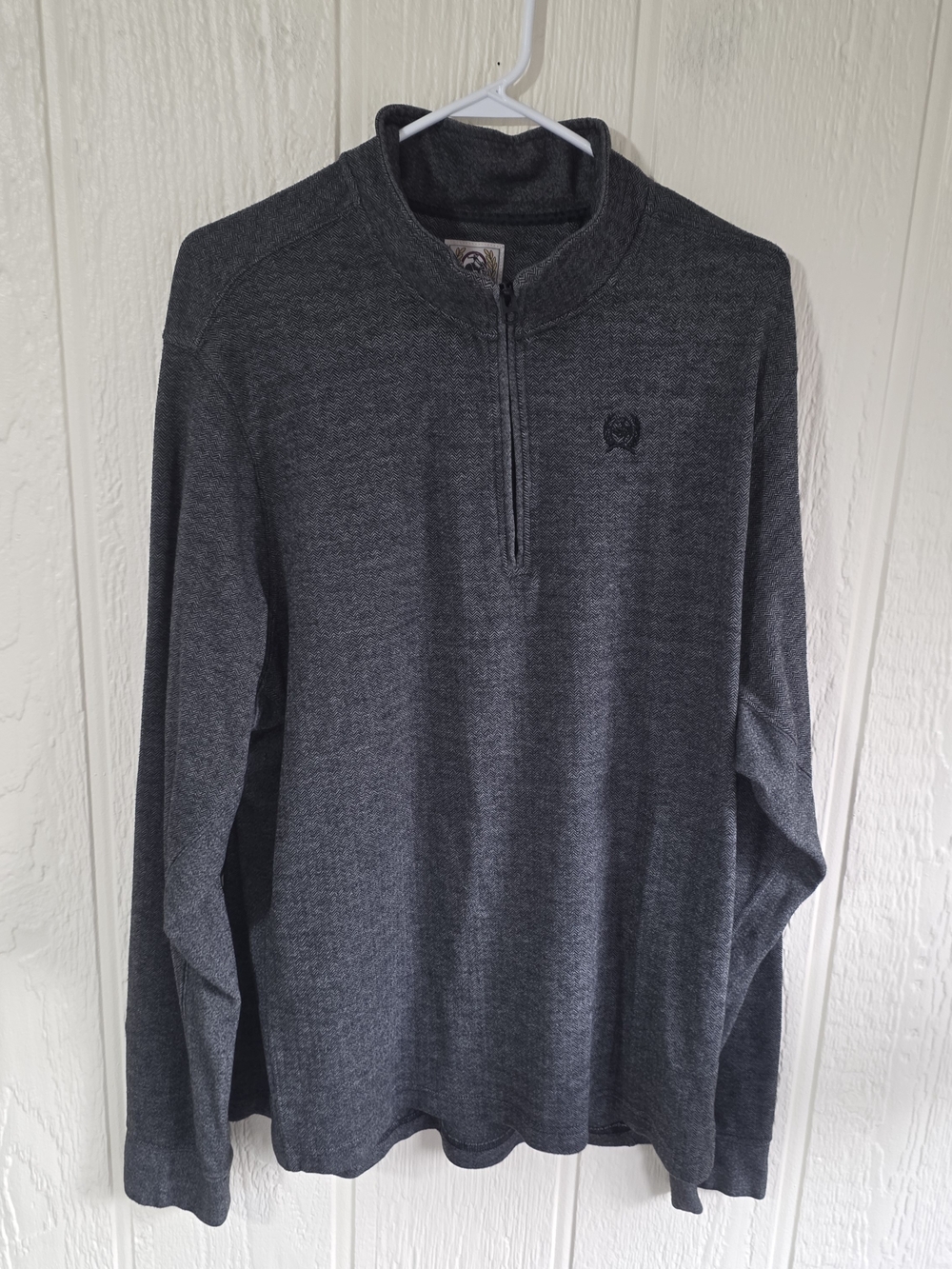 Cinch Men's Heather Charcoal Gray Quarter-Zip Sweater, Size XXL